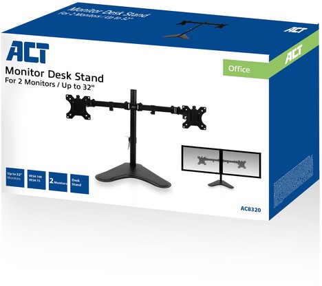 Monitorarm ACT op voet 2 schermen-1