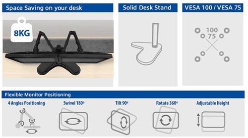 Monitorarm ACT op voet 2 schermen-4
