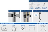 Monitorarm ACT office crossbar 2 schermen verstelbaar-3