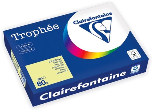 Kopieerpapier Trophée A4 80gr citroengeel 500 vel