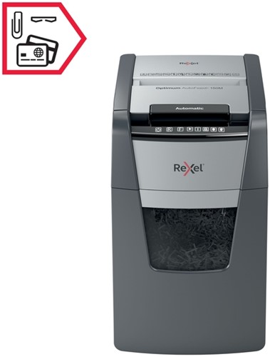 Papiervernietiger Rexel Optimum Auto+ 150M P5 snippers 2x15mm-14