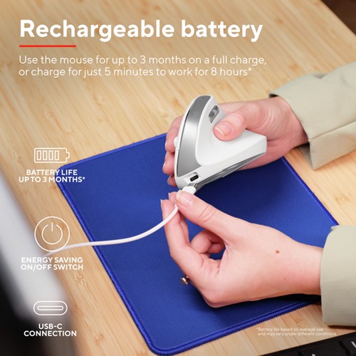 Muis Trust ergonomisch BAYO II draadloos wit-1