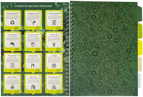 Projectboek Pukka Pad Recycled A4 lijn 5-tabs 4-gaats 200 pagina's 80gr groen-1