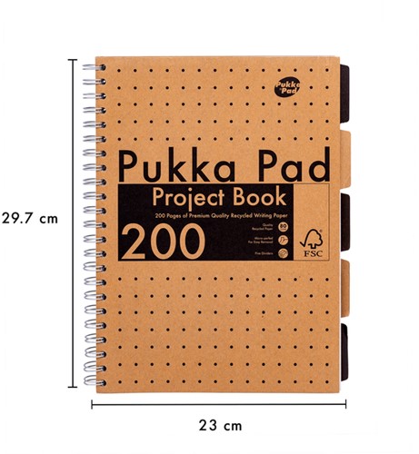 Projectboek Pukka Pad Kraft A4 lijn 5-tabs 200 pagina's 80gr-3