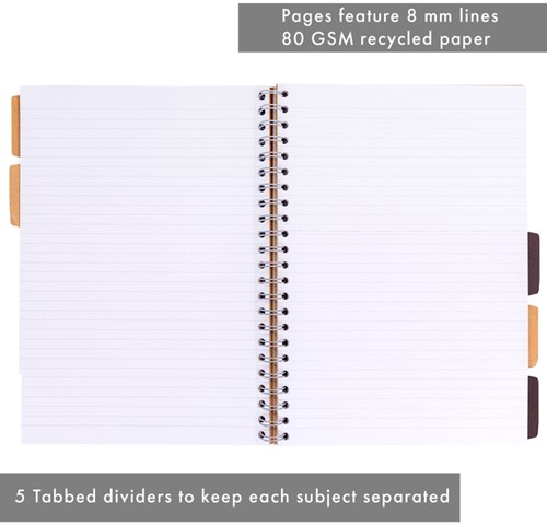 Projectboek Pukka Pad Kraft A4 lijn 5-tabs 200 pagina's 80gr-2