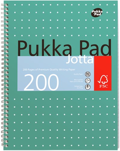 Collegeblok Pukka Pad Jotta A4 lijn 4-gaats 200 pagina's 80gr groen