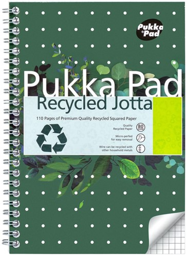Notitieboek Pukka Pad Jotta A5 ruit 5x5mm 110 pagina's 80gr groen