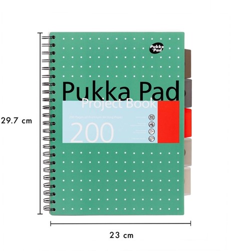 Projectboek Pukka Pad Metallic A4 lijn 5-tabs 200 pagina's 80gr groen-3