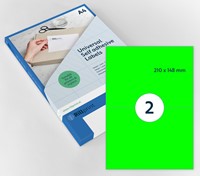 Etiket Rillprint 210x148mm fluor groen 200 stuks