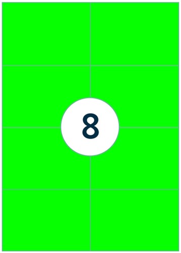 Etiket Rillprint 105x74mm fluorgroen 800 etiketten-3
