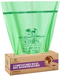 Afvalzak bio Mr.Green Mind 43x46cm 10 liter dispenser 140 stuks