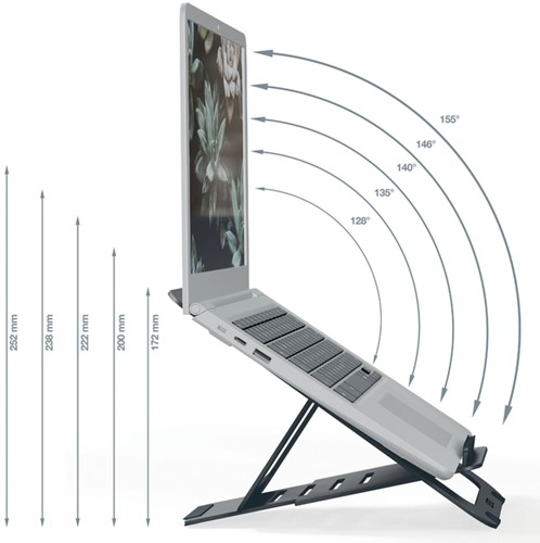 Laptopstandaard Leitz Ergo Aluminium plat verstelbaar-1