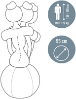 Actieve zitbal Leitz Ergo 55cm anti-rol donkergrijs-10