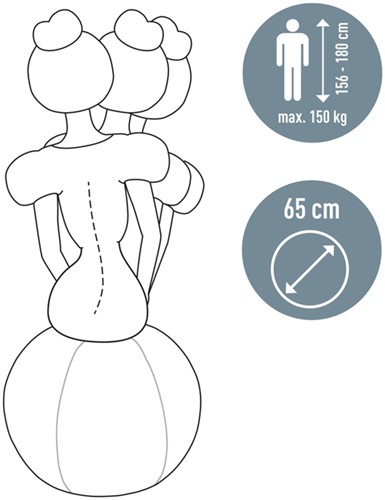 Actieve zitbal Leitz Ergo 65cm anti-rol donkergrijs-10