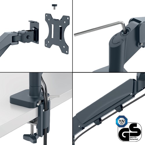 Monitorarm Leitz Ergo ruimtebesparend enkele monitorarm-4