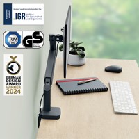 Monitorarm Leitz Ergo ruimtebesparend enkel donkergrijs-6