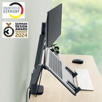 Monitor- en laptoparm Leitz Ergo ruimtebesparend dubbel donkergrijs-6