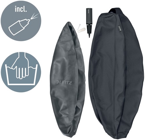 Actieve zitbal Leitz Ergo 75cm anti-rol donkergrijs-11