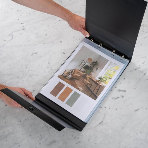 Tafelflipover Rillstab A4 staand zwart 10 tassen-3