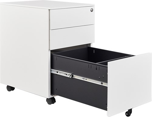 Ladeblok Euroseats 3 lade (2+1) 50x39x60cm op wieltjes wit-2