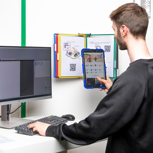 Zichtpanelensysteem wand Tarifold metaal A4 met 10-tassen assorti-4