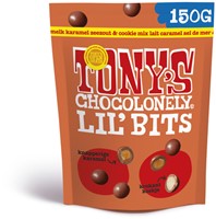 Chocolade Tony's Chocolonely Lil' Bits melk karamel zeezout & cookie 150 gram