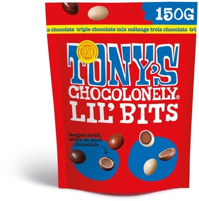 Chocolade Tony's Chocolonely Lil' Bits triple chocolate 150 gram