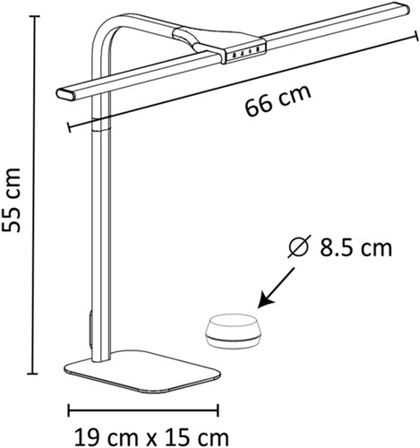 Bureaulamp Unilux Strata base led wit-3