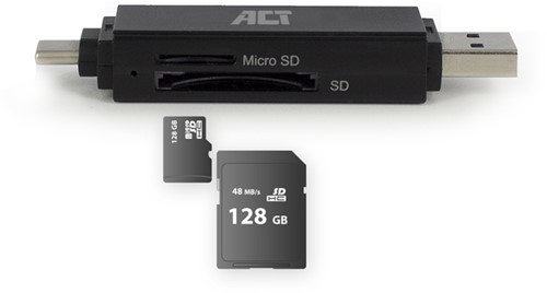 Kaartlezer ACT USB-C/USB-A 3.0-1