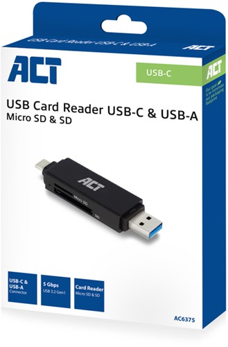 Kaartlezer ACT USB-C/USB-A 3.0-4