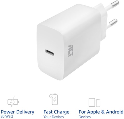 Oplader ACT USB-C 1-poort 20W Power Delivery-2
