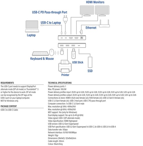 Dockingstation ACT USB-C 4K MST voor 2 HDMI monitoren-6