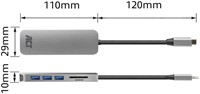 Hub ACT USB-C 3.0, 3x USB-A cardreader PD p-through-1