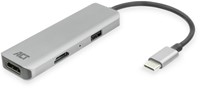 Adapter ACT USB-C 4K multiport voor 2 HDMI monitoren