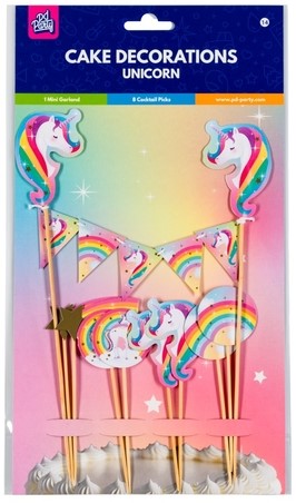 Cake decoratie Unicorn 9 stuks-2