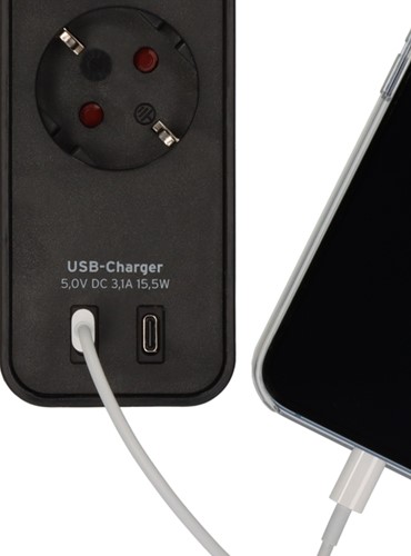Stekkerdoos Brennenstuhl Ecolor 4 voudig inclusief 2 USB C 1.5 meter zwart-3