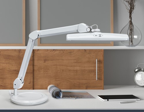 Werkpleklamp MAUL Intro LED dimbaar op voet wit-3