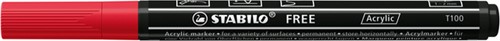 Acrylmarker STABILO  Free Acrylic T100 karmijnrood-2