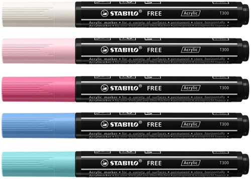 Acrylmarker STABILO  Free Acrylic T300 Candy assorti 5 stuks-3