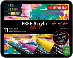 Acrylmarker STABILO  Free Acrylic Starter Kit assorti 11 stuks
