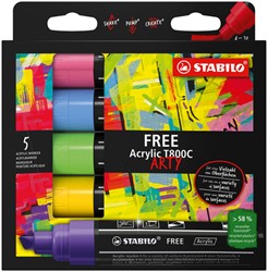 Acrylmarker STABILO  Free Acrylic T800C Seaside assorti 5 stuks