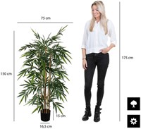 Kunstplant Mica Bamboe in plastic pot 150x75cm-2