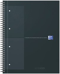 Spiraalblok Oxford International Notebook A4+ ruit 5X5mm zwart