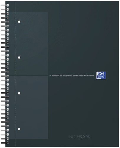 Spiraalblok Oxford International Notebook A4+ ruit 5X5mm zwart