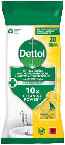 Reinigingsdoekjes Dettol antibacterieël Citrus 30 stuks