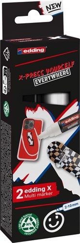 Edding 6900 X multi m. 2pcs set black en white