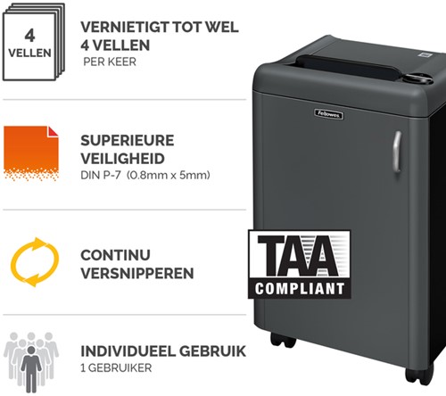 Papiervernietiger Fellowes Fortishred 1050HS snippers 0,8x5mm-2