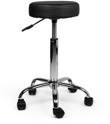 Tabouret kruk Office standaard met gasveer harde wielen zw