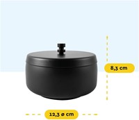 Asbak BRASQ tafelmodel 1 liter met deksel AT700 zwart-2