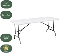 Vouwtafel BRASQ 180x70x74cm FT180 wit-3
